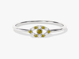 Evil Eye Alternating Peridot Ring in 14K Solid Gold