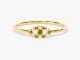 Evil Eye Alternating Peridot Ring in 14K Solid Gold