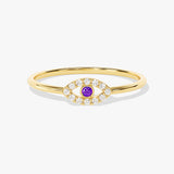 Evil Eye Birthstone Ring