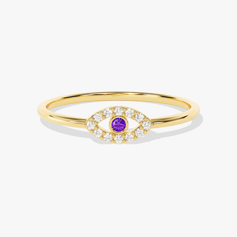 Evil Eye Birthstone Ring