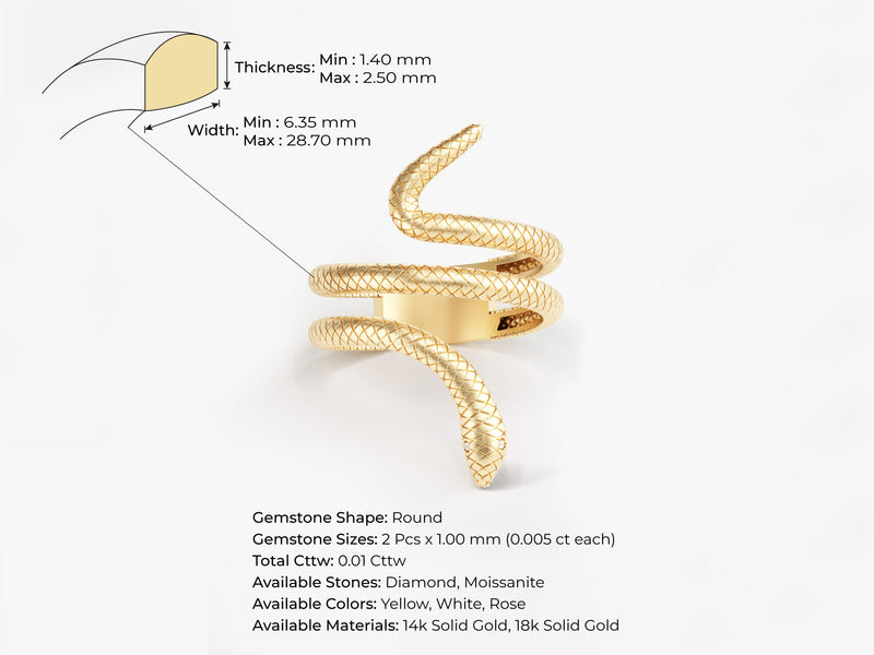 Snake Ring with Diamonds