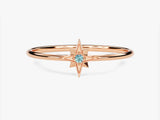 North Star Aquamarine Ring in 14K Solid Gold