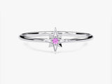 North Star Pink Tourmaline Ring in 14K Solid Gold