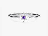 North Star Amethyst Ring in 14K Solid Gold