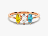 Oval Cut Multi-Stone Birthstone Ring