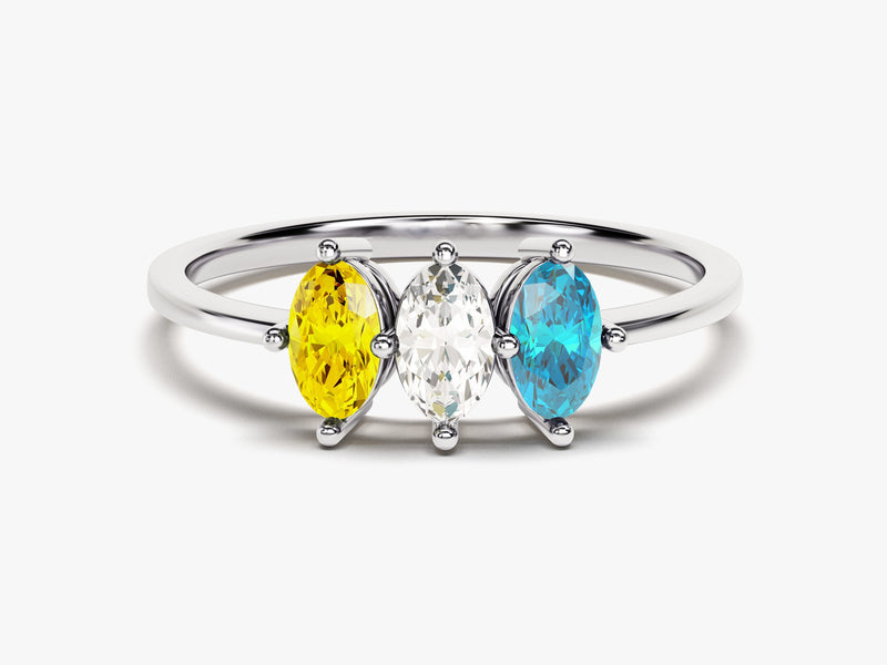 Oval Cut Multi-Stone Birthstone Ring