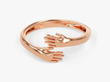 14K Solid Gold Hugging Hand Ring