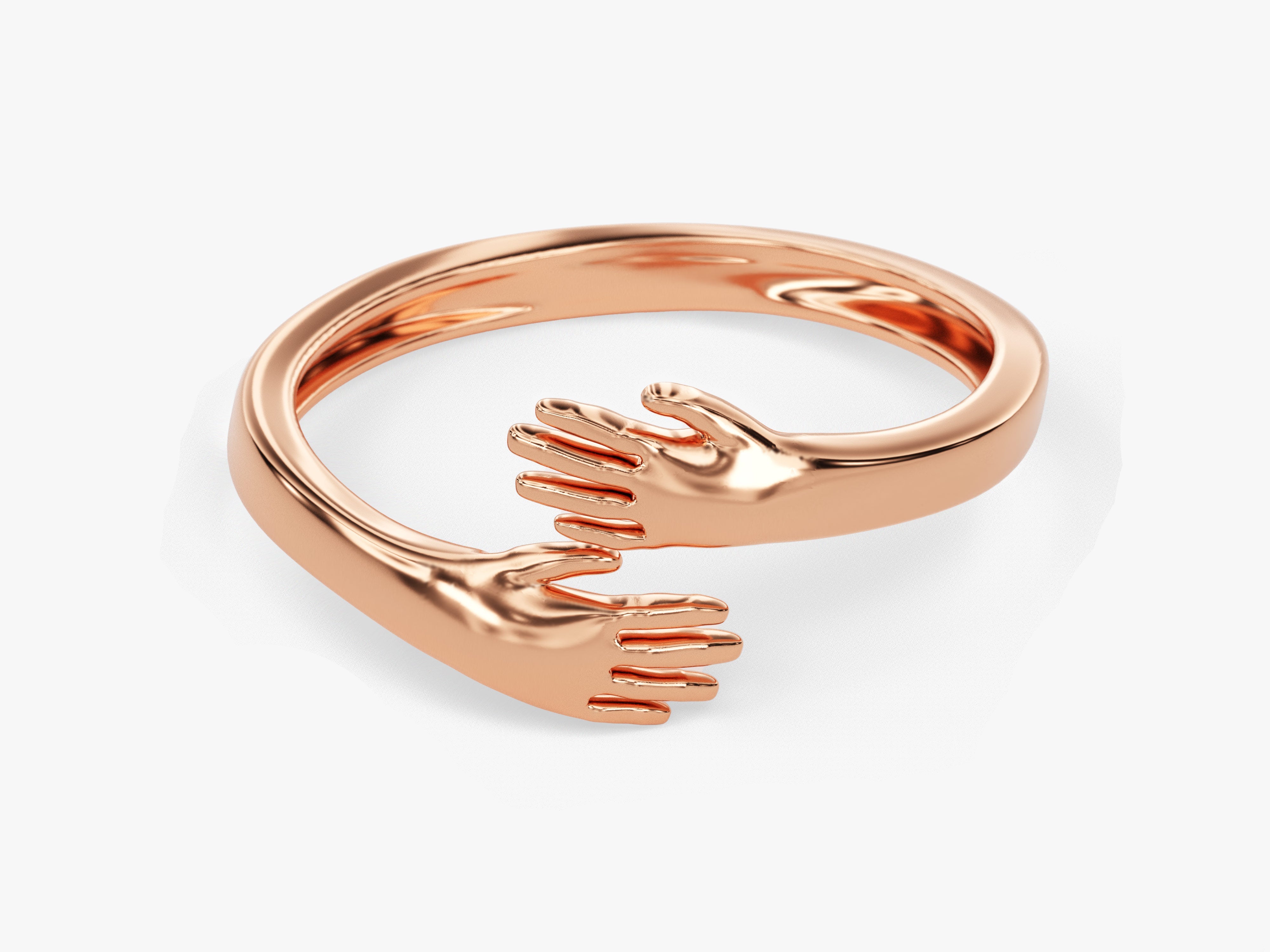 Rose gold hug ring jewelry, embrace your style