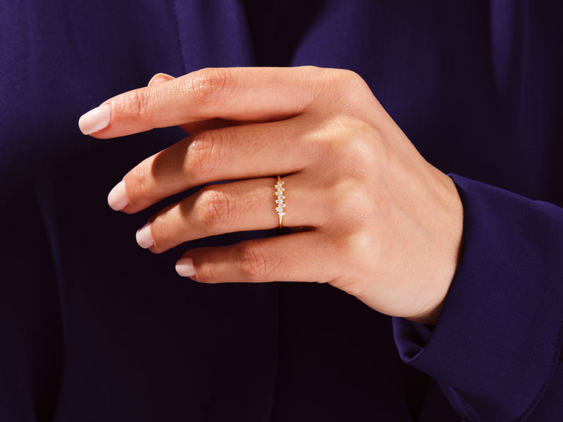 14k Solid Gold Baguette Diamond Ring