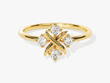 Dainty Cross Diamond Ring in 14K Solid Gold