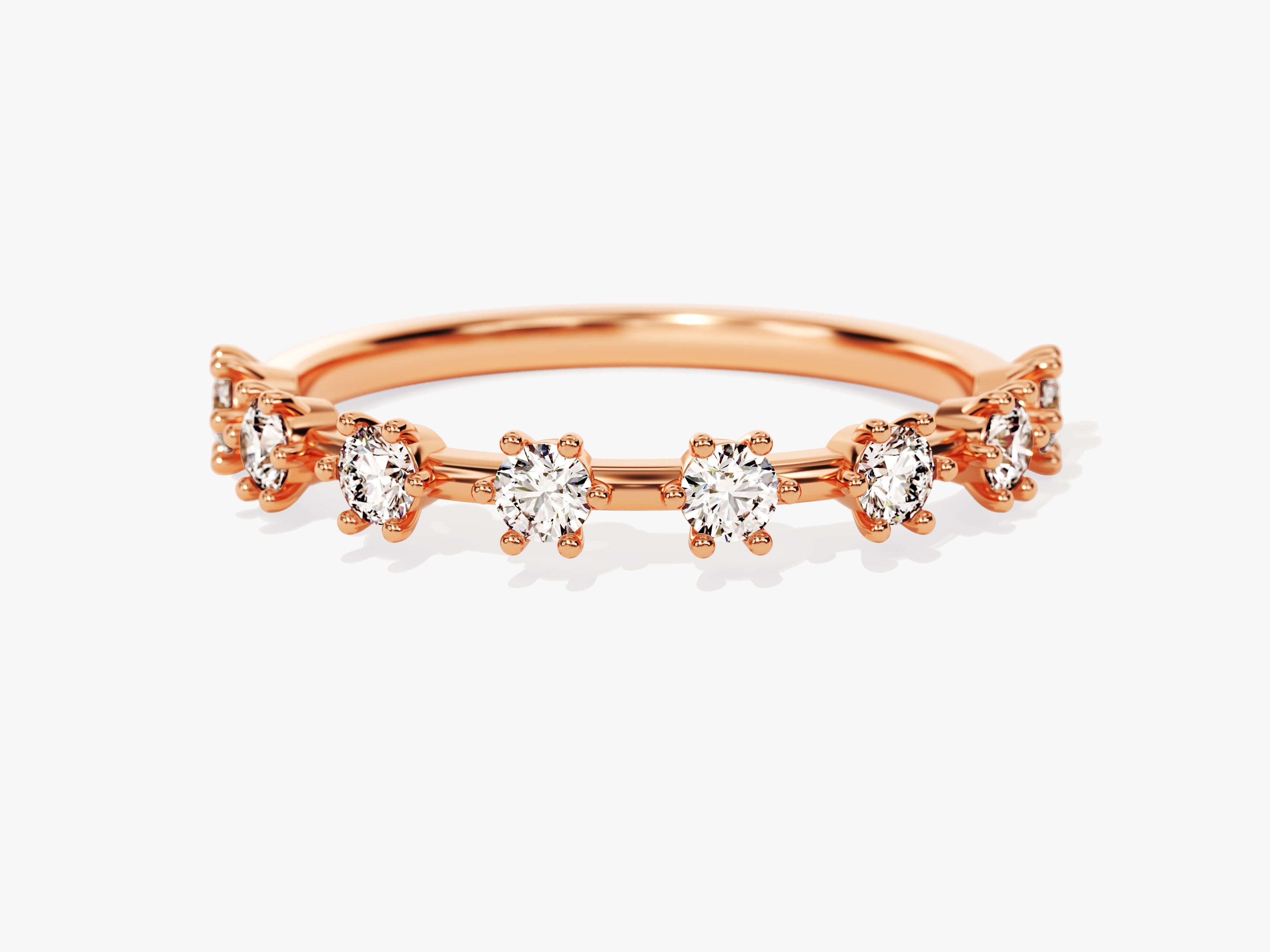 Rose gold diamond band ring, fine jewelry, elegant sparkle