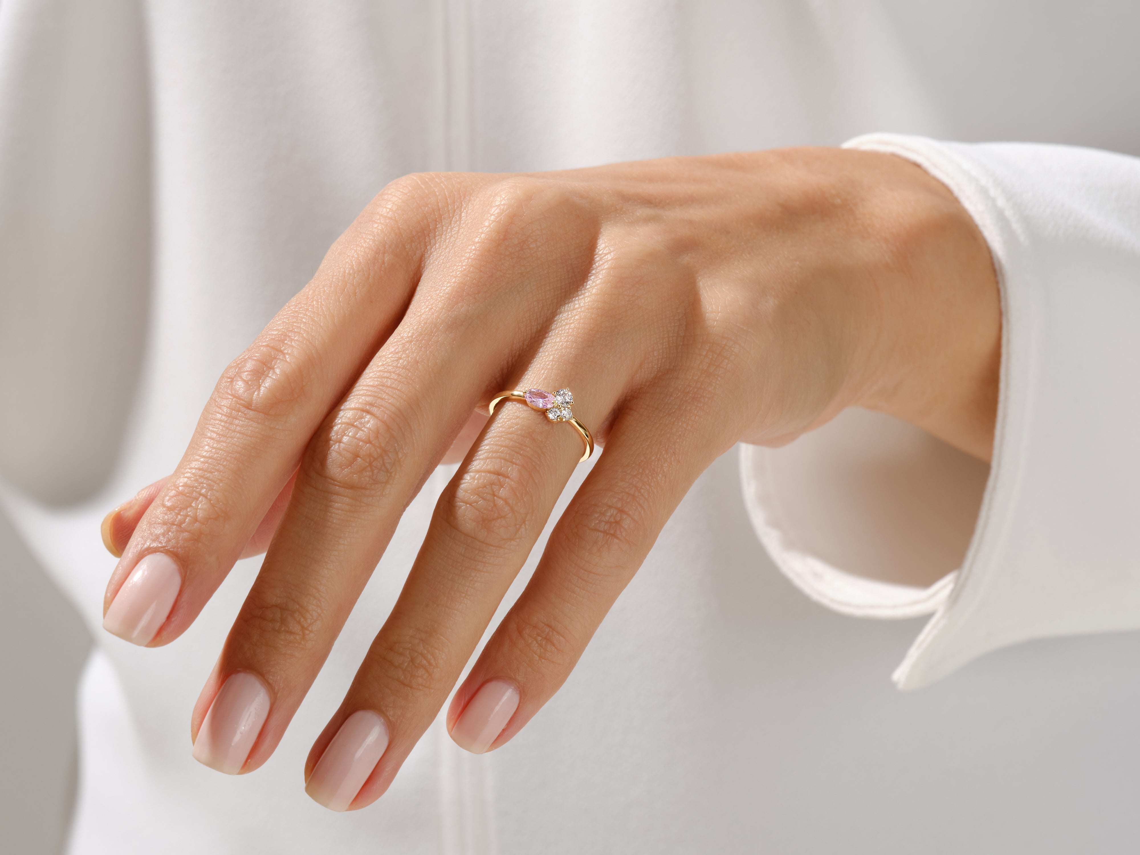 Cluster Citrine Ring in 14K Solid Gold