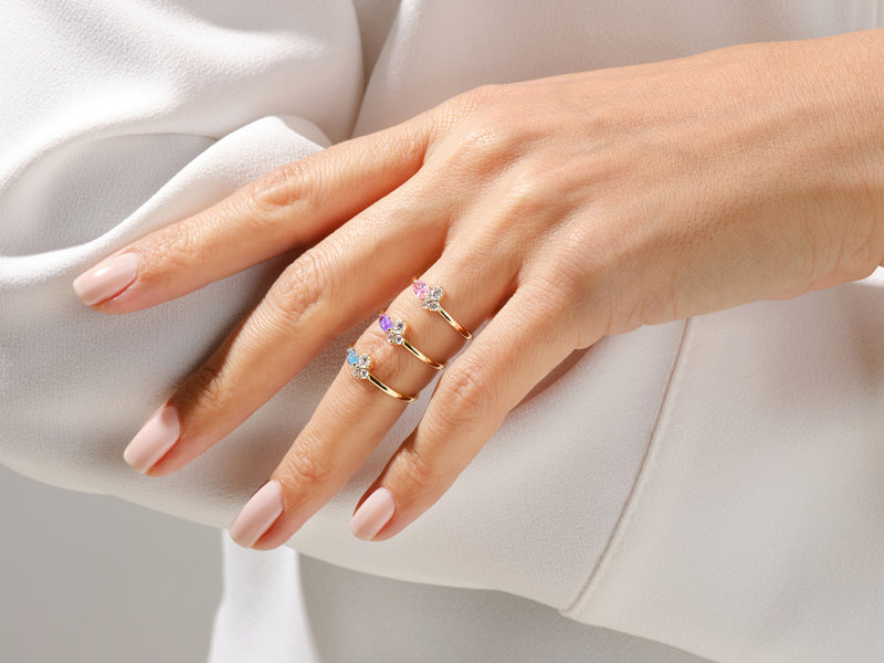 Cluster Garnet Ring in 14K Solid Gold