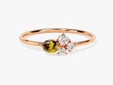 Cluster Peridot Ring in 14K Solid Gold