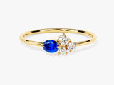 Cluster Sapphire Ring in 14K Solid Gold