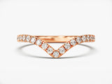 Rose gold diamond chevron ring jewelry