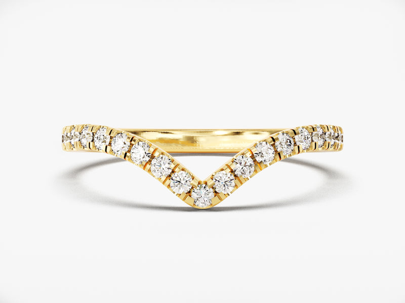 Curved Diamond Wedding Band