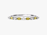 Marquise and Round Peridot Ring in 14K Solid Gold