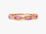 Twisted Infinity Pink Tourmaline Ring in 14K Solid Gold