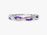 Twisted Infinity Amethyst Ring in 14K Solid Gold