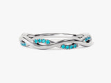 Twisted Infinity Blue Topaz Ring in 14K Solid Gold