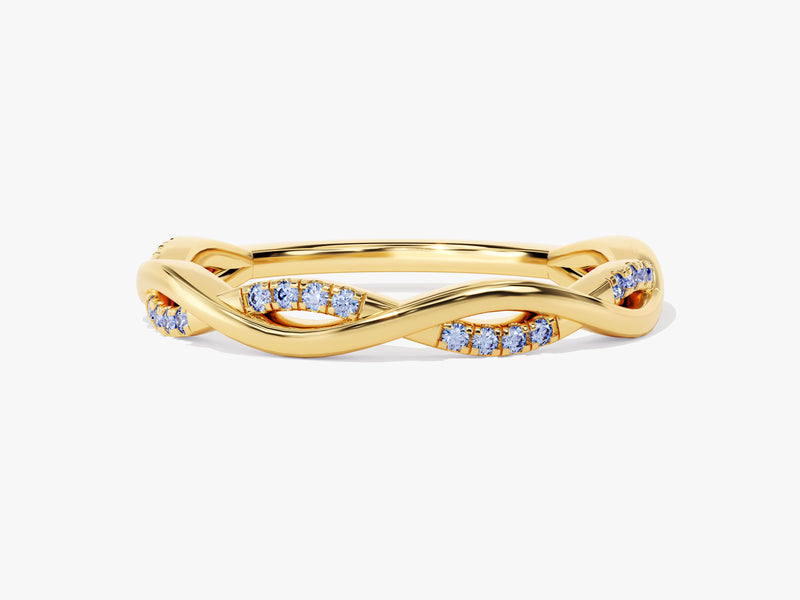 Twisted Infinity Alexandrite Ring in 14K Solid Gold