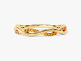 Twisted Infinity Citrine Ring in 14K Solid Gold