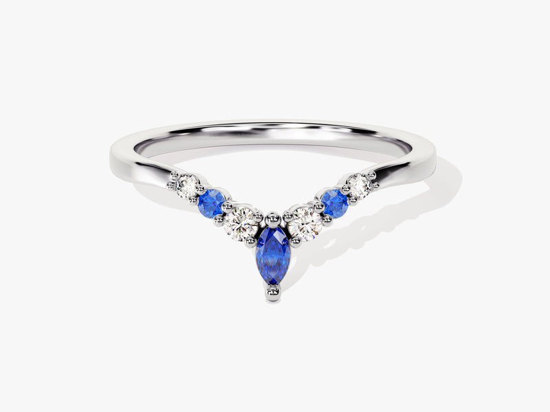 Alternating Curved Birthstone Ring