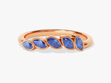 Bezel Marquise Sapphire Ring in 14K Solid Gold