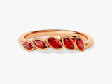 Bezel Marquise Garnet Ring in 14K Solid Gold