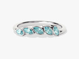 Bezel Marquise Aquamarine Ring in 14K Solid Gold