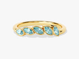 Bezel Marquise Aquamarine Ring in 14K Solid Gold