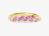 Bezel Marquise Pink Tourmaline Ring in 14K Solid Gold