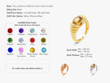 Bold Blue Topaz Ring in 14K Solid Gold