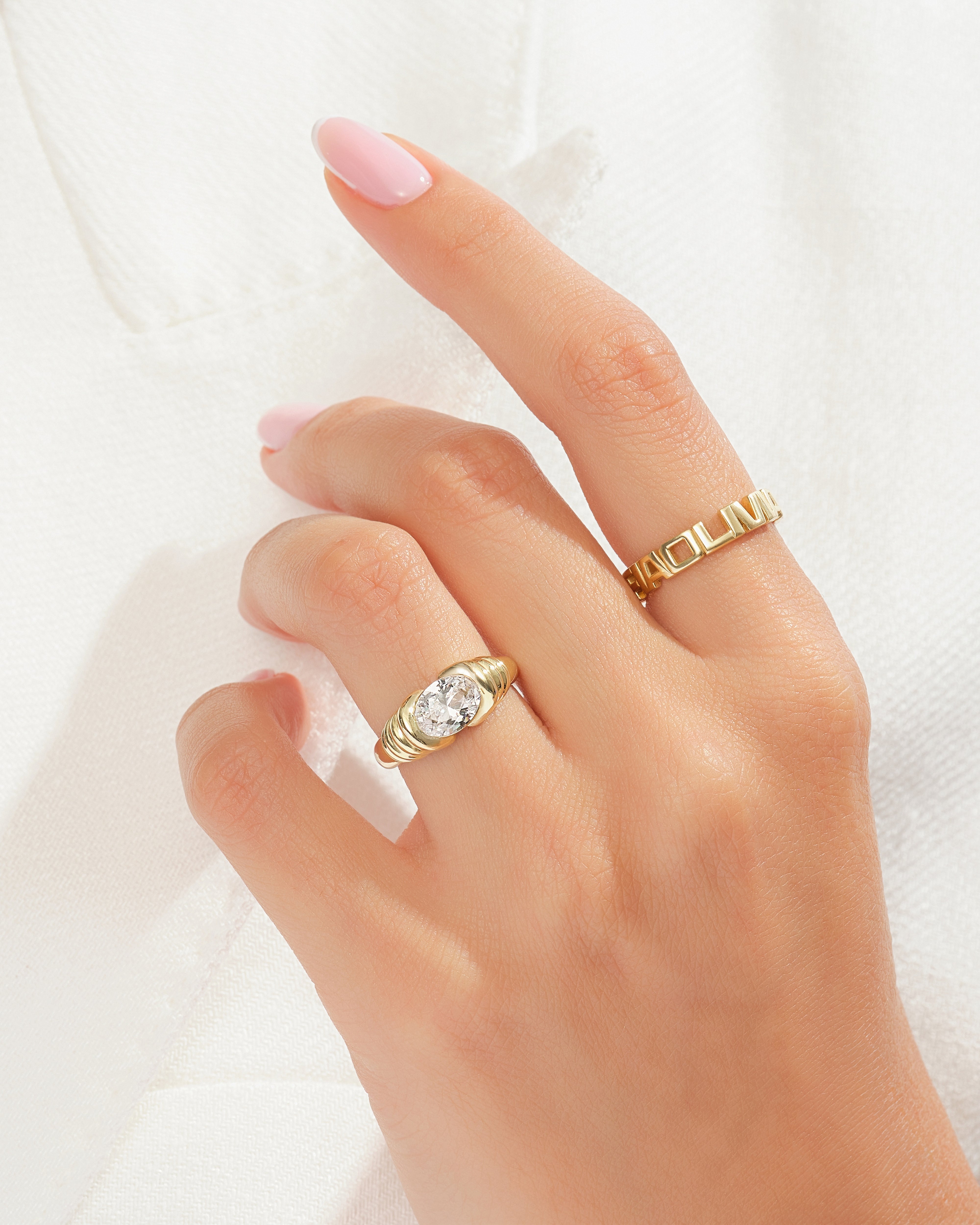 Bold Oval Cut Promise Ring