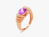 Bold Pink Tourmaline Ring in 14K Solid Gold