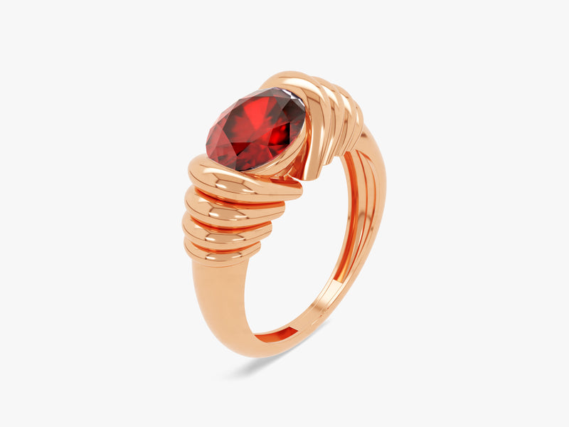 Bold Ruby Ring in 14K Solid Gold