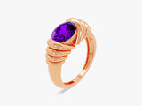 Bold Amethyst Ring in 14K Solid Gold