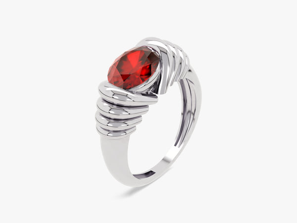 Bold Ruby Ring in 14K Solid Gold