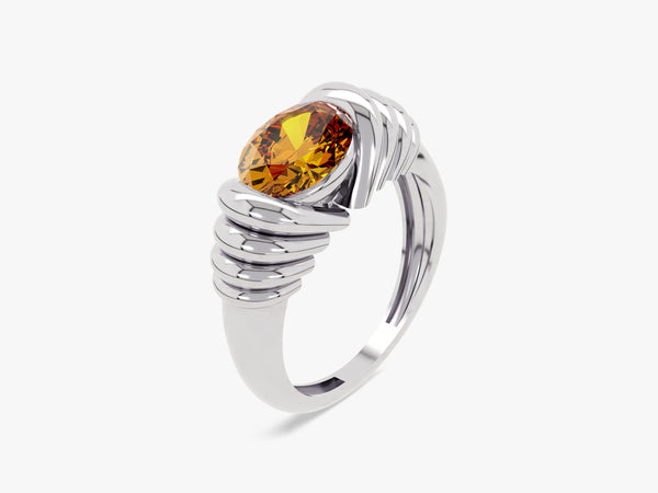 Bold Citrine Ring in 14K Solid Gold