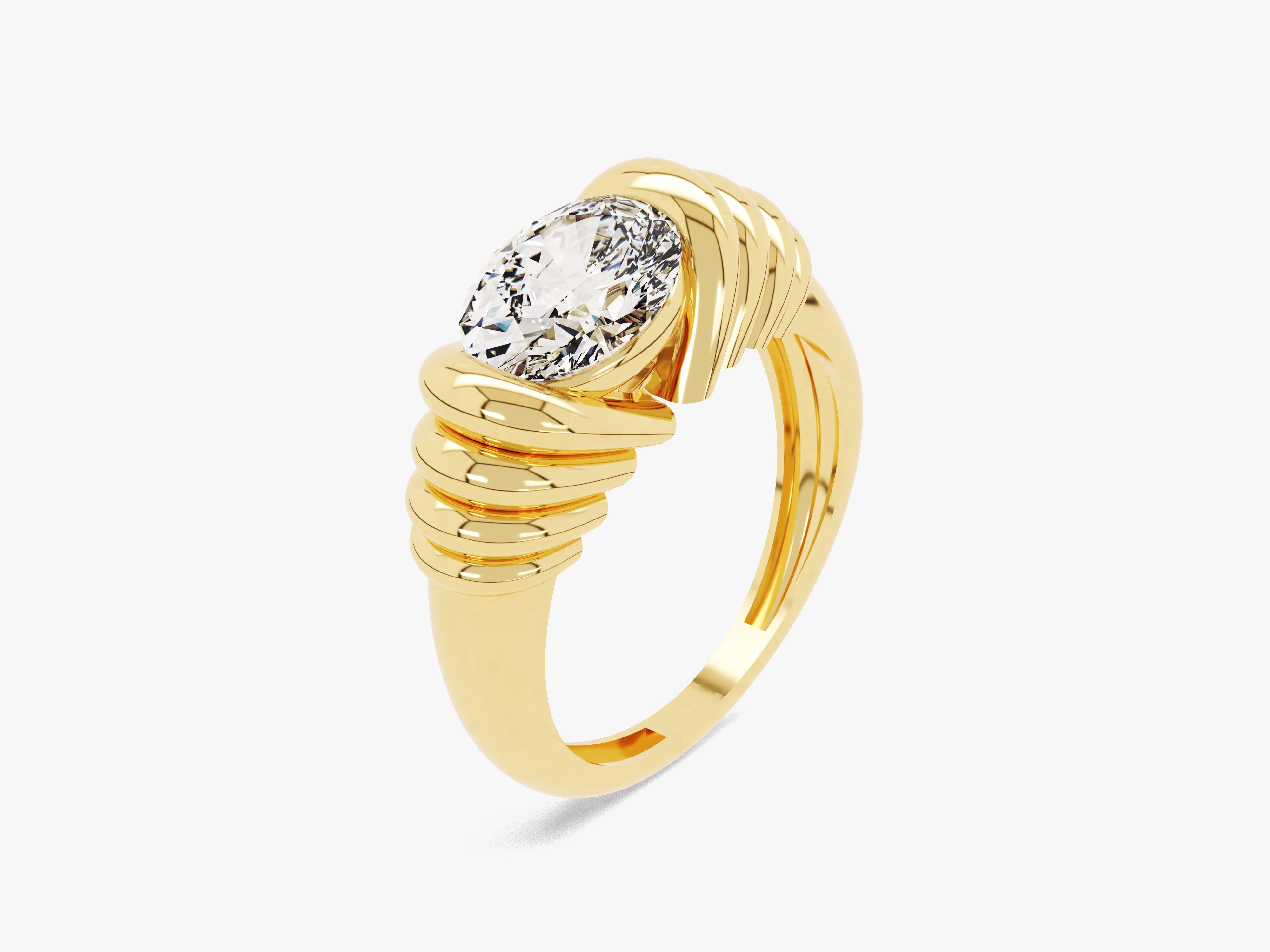 Bold Diamond Birthstone Ring in 14K Solid Gold