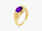 Bold Amethyst Ring in 14K Solid Gold