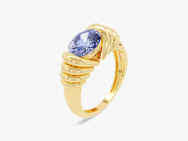 Bold Alexandrite Ring in 14K Solid Gold
