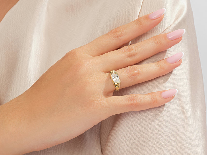 Bold Oval Cut Promise Ring