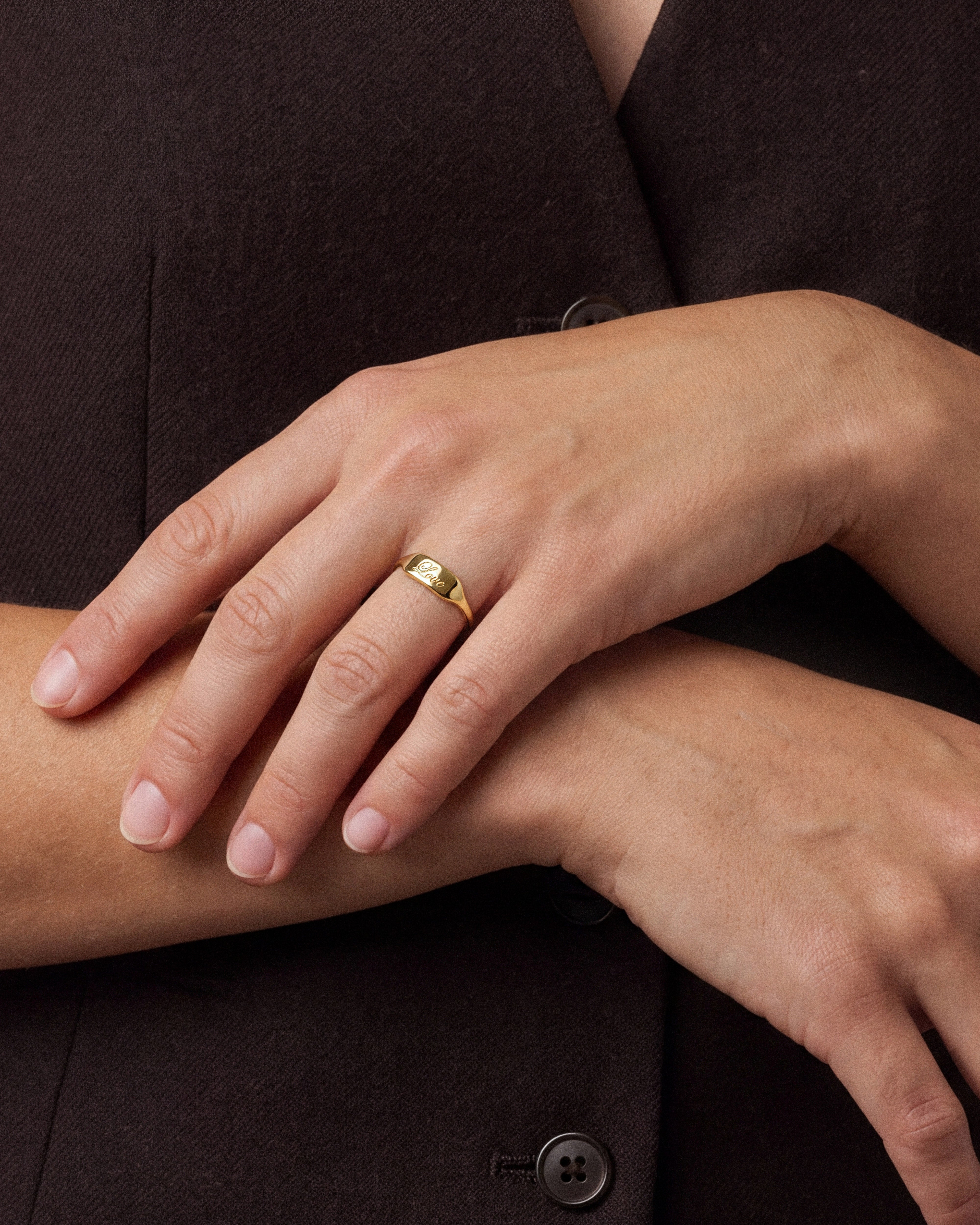 Dainty Personalized Signet Ring