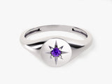 Amethyst Signet Ring in 14K Solid Gold