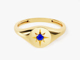 Sapphire Signet Ring in 14K Solid Gold