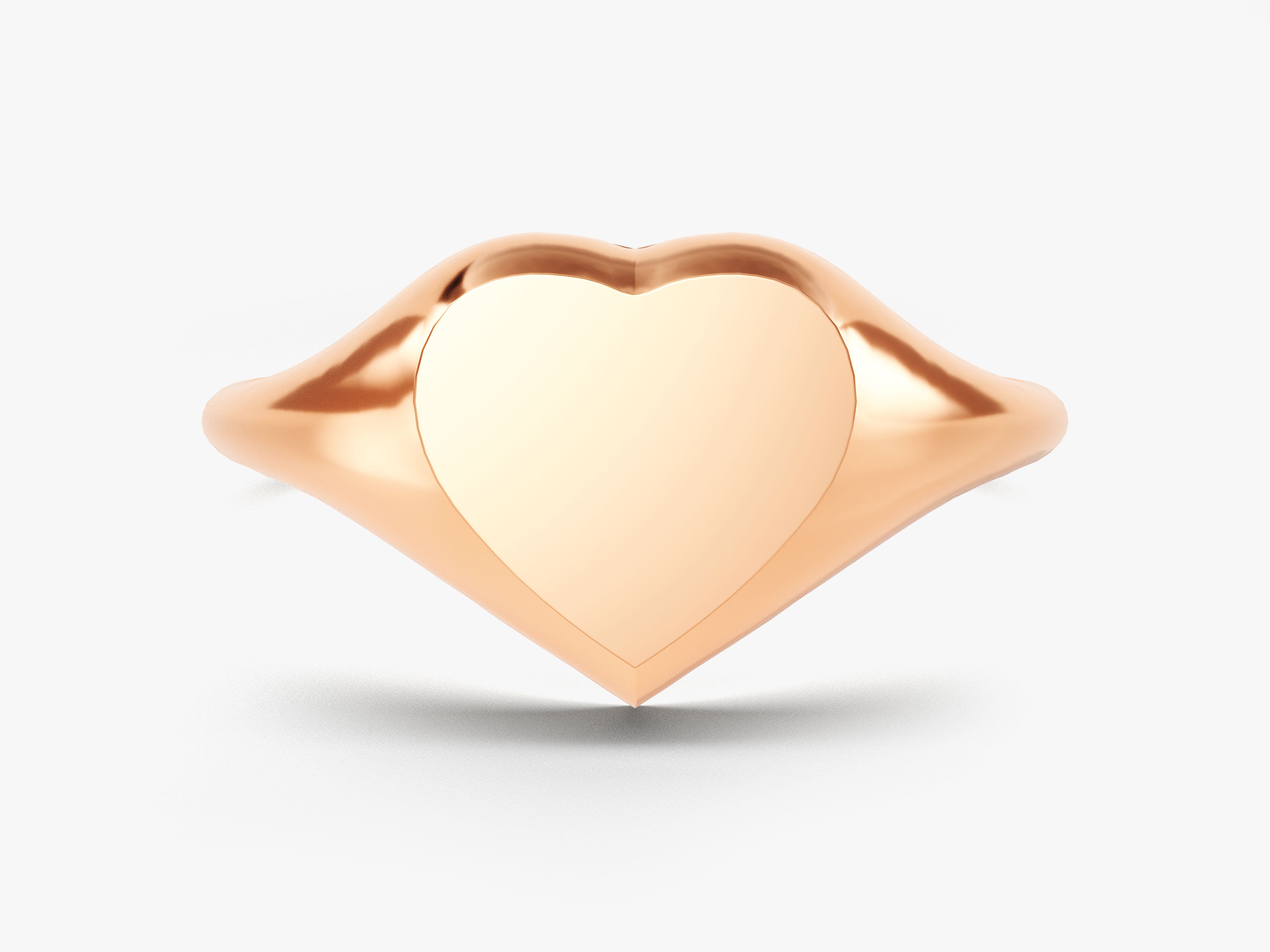 Rose gold heart signet ring for jewelry lovers