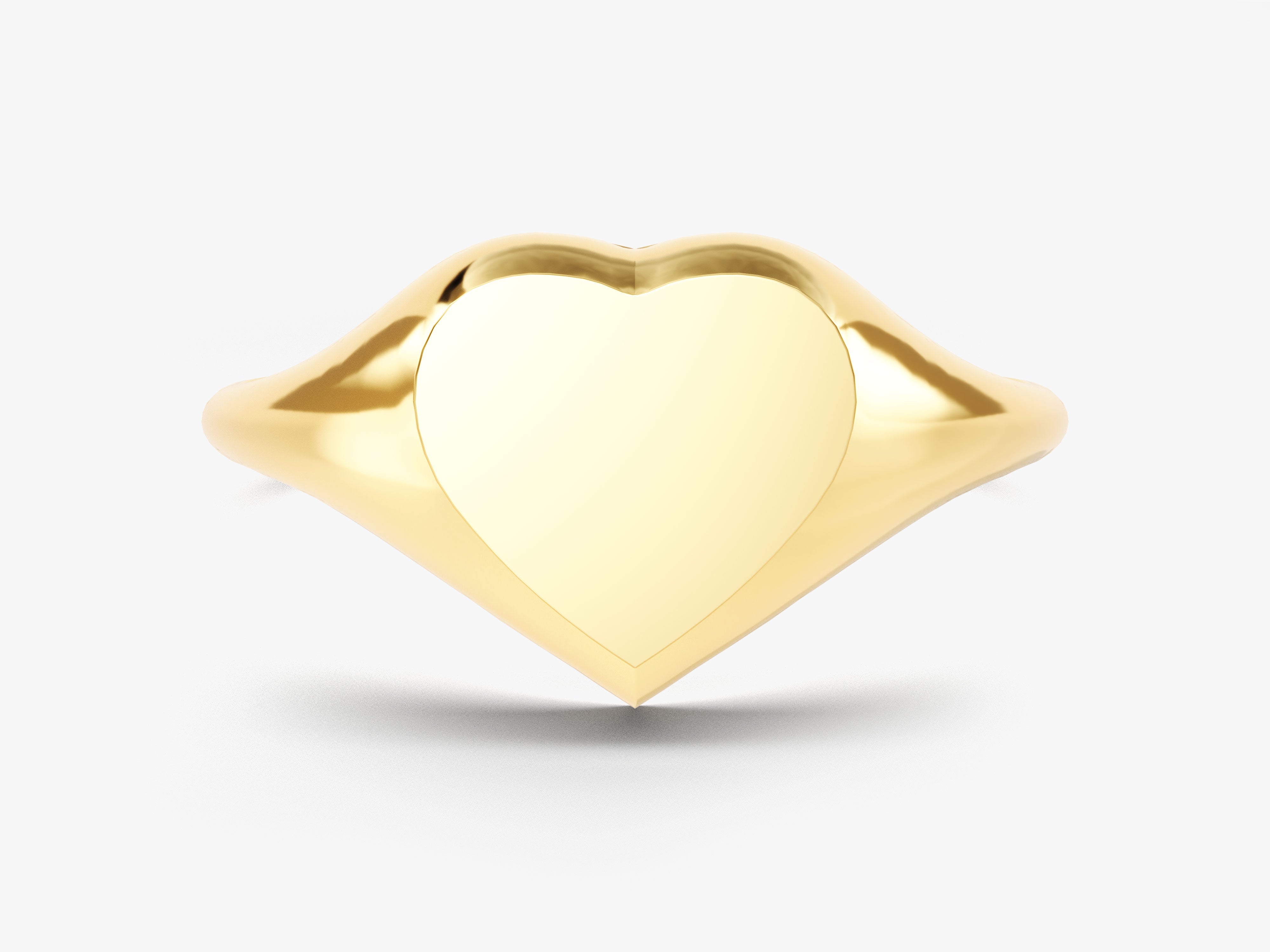 Gold heart signet ring for jewelry firm