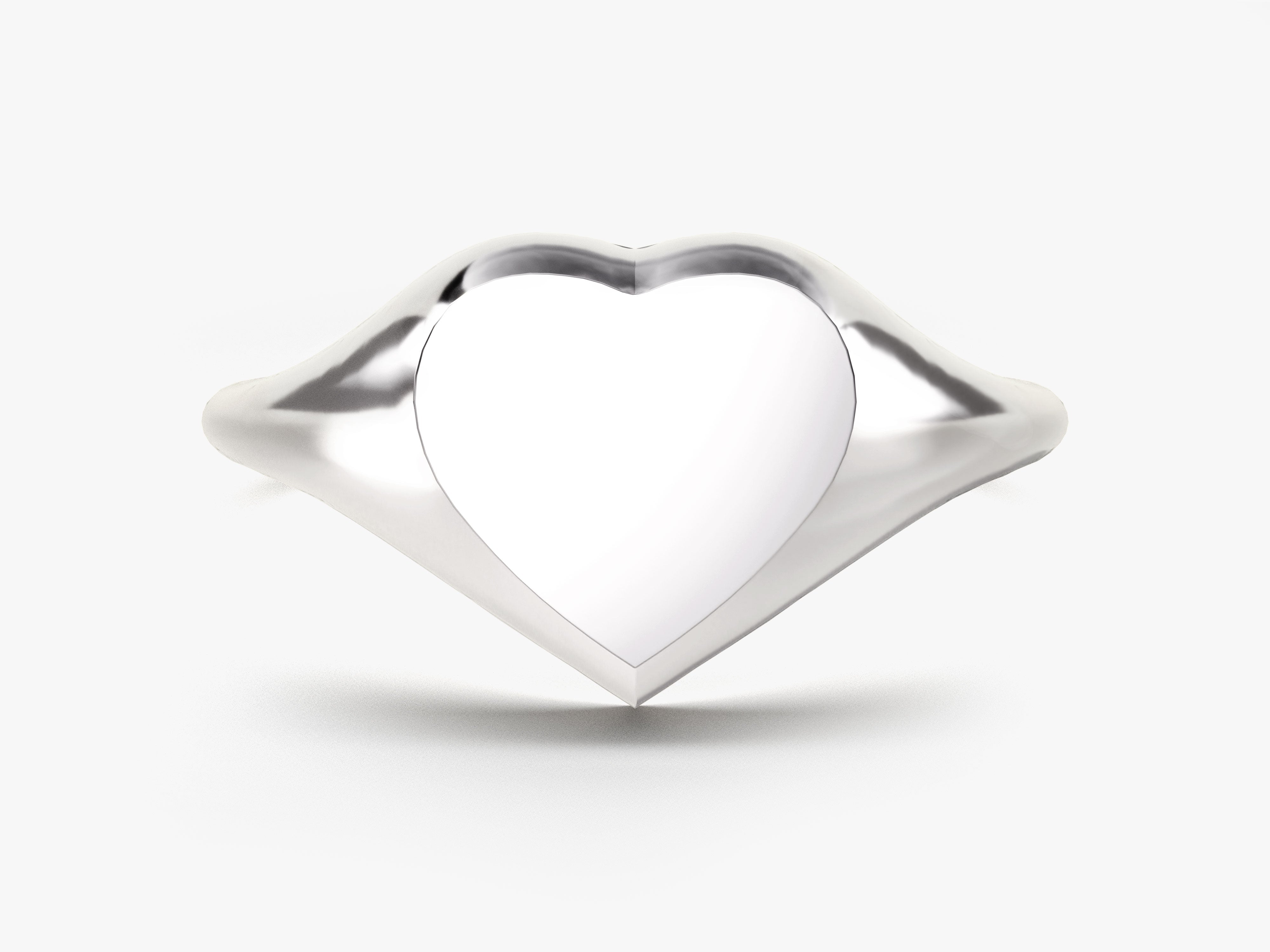 Silver heart signet ring for jewelry collection
